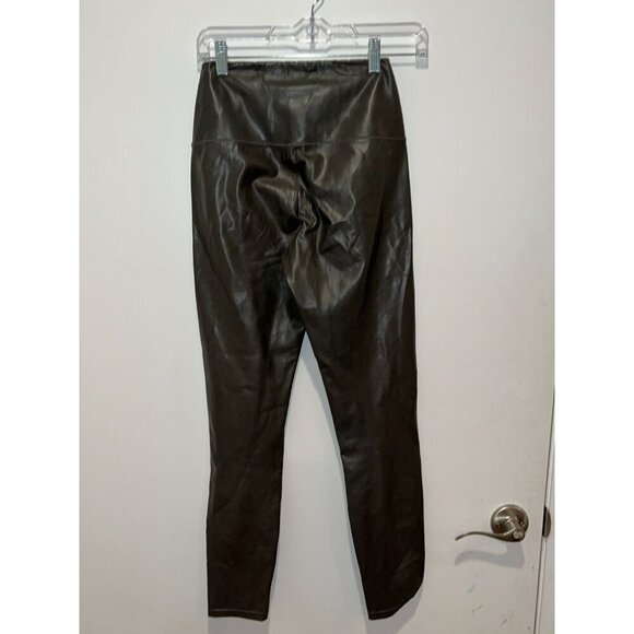 Wilfred Free Brown Faux Leather Stretchy High-Waisted Leggings Women's Size XS - Picture 3 of 9